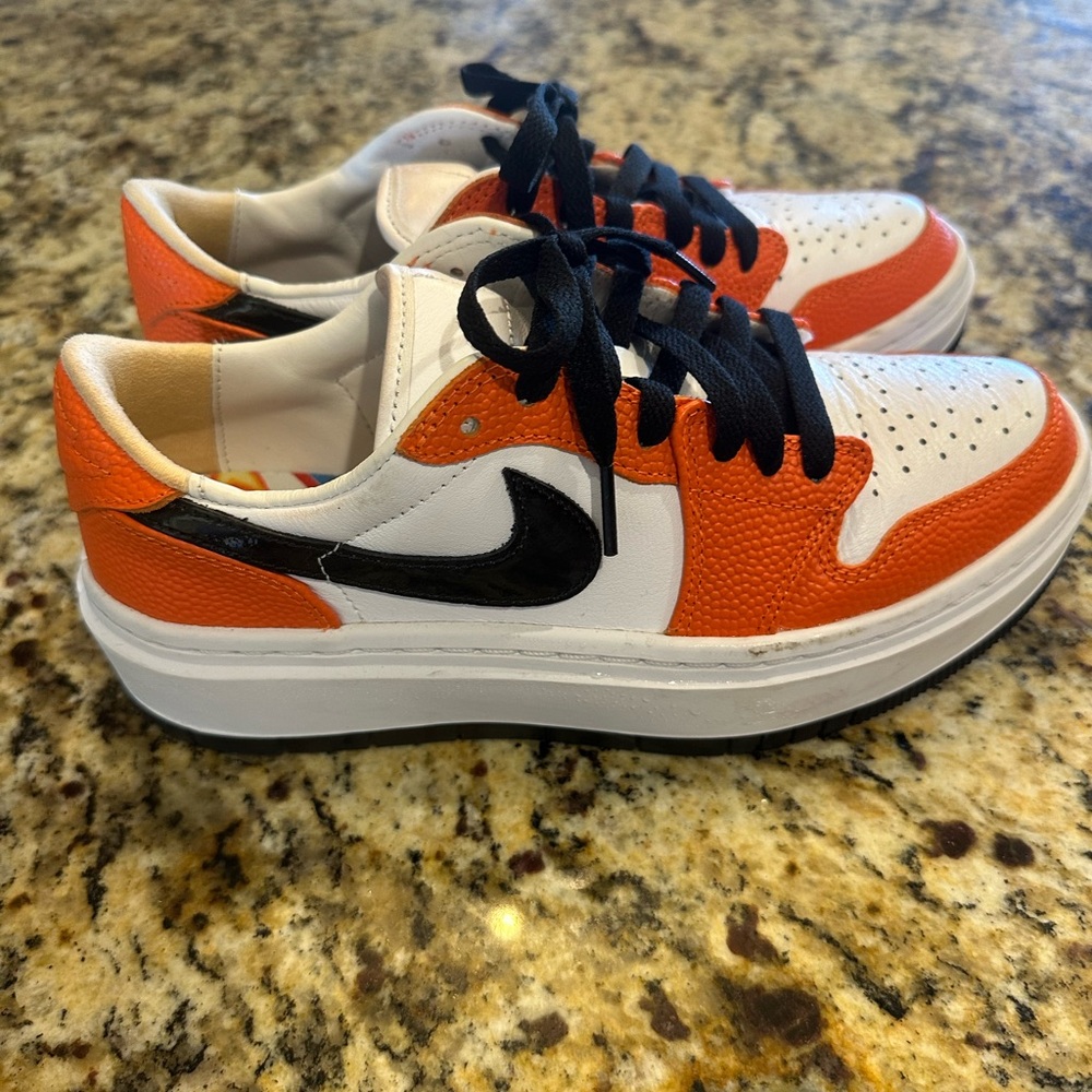 Nike Air Jordan 1 Elevate Low SE Women’s Orange, White, and Black Sneakers Sz. 7